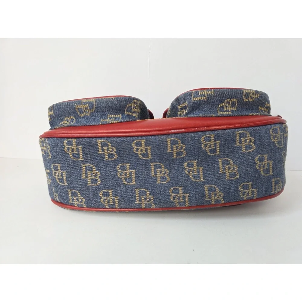 Vintage Donney & Bourke blue red purse shoulder bag Banana monogram